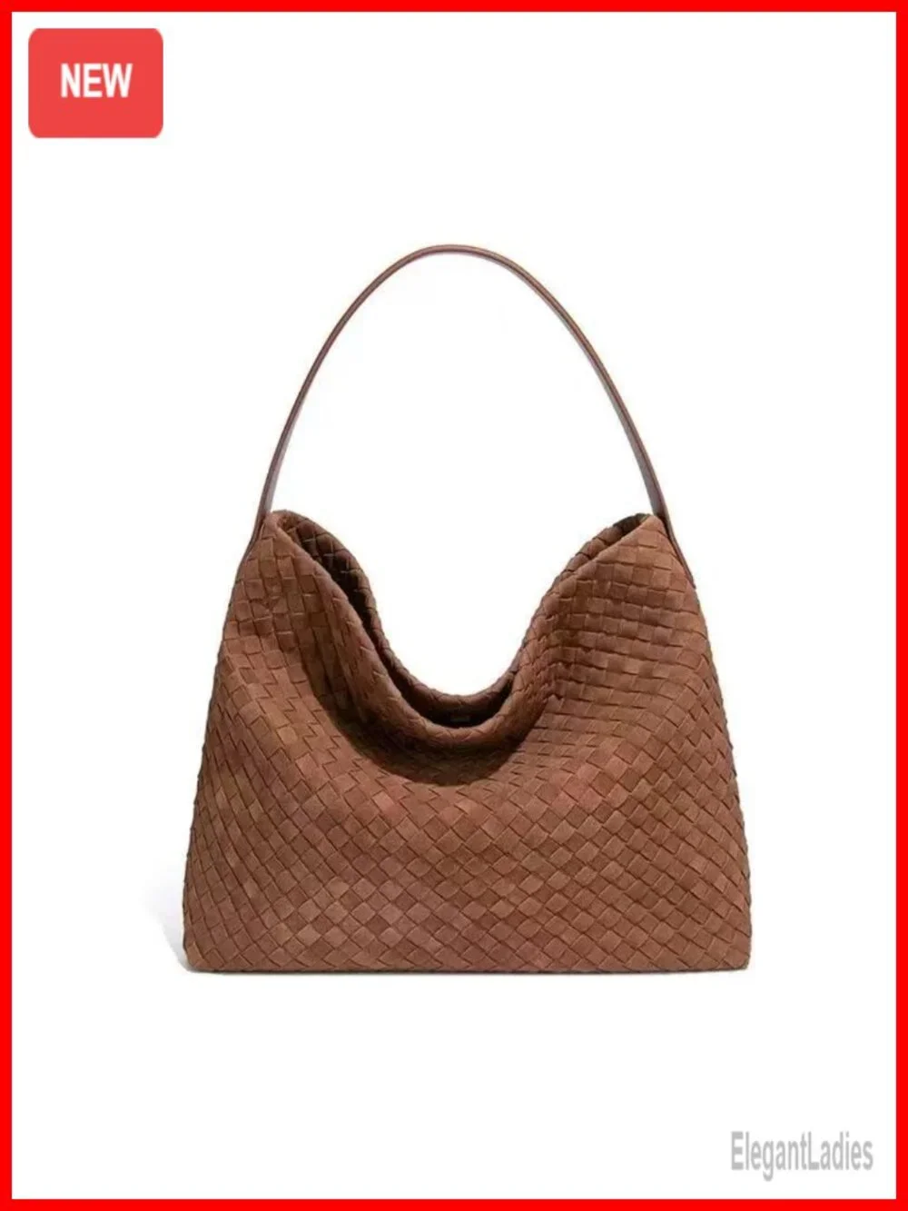 Slouchy Suede Woven Hobo Bag Crossbody Crescent Shoulder Satchel Tote Handbag